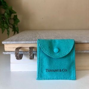 Tiffany & Co Sterling Silver Somerset Mesh Hoops